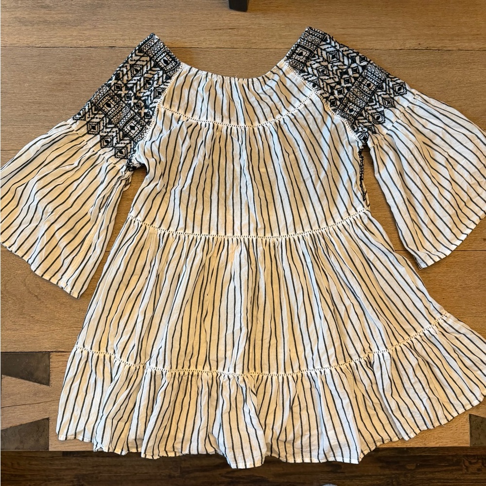 Free People tunic with Black and White Stripes